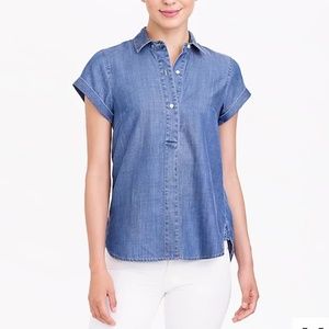 NWT J. Crew Factory Chambray SS Popover